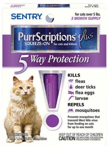 Sentry 01981 Purrscriptions Plus Flea And Tick Squeeze-On, 5 Lbs.