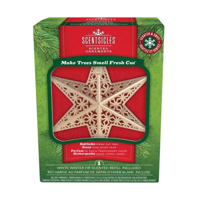 Scentsicles RSG-NA-WWF-0018 Scented Decorative Star Christmas Ornament, Gold