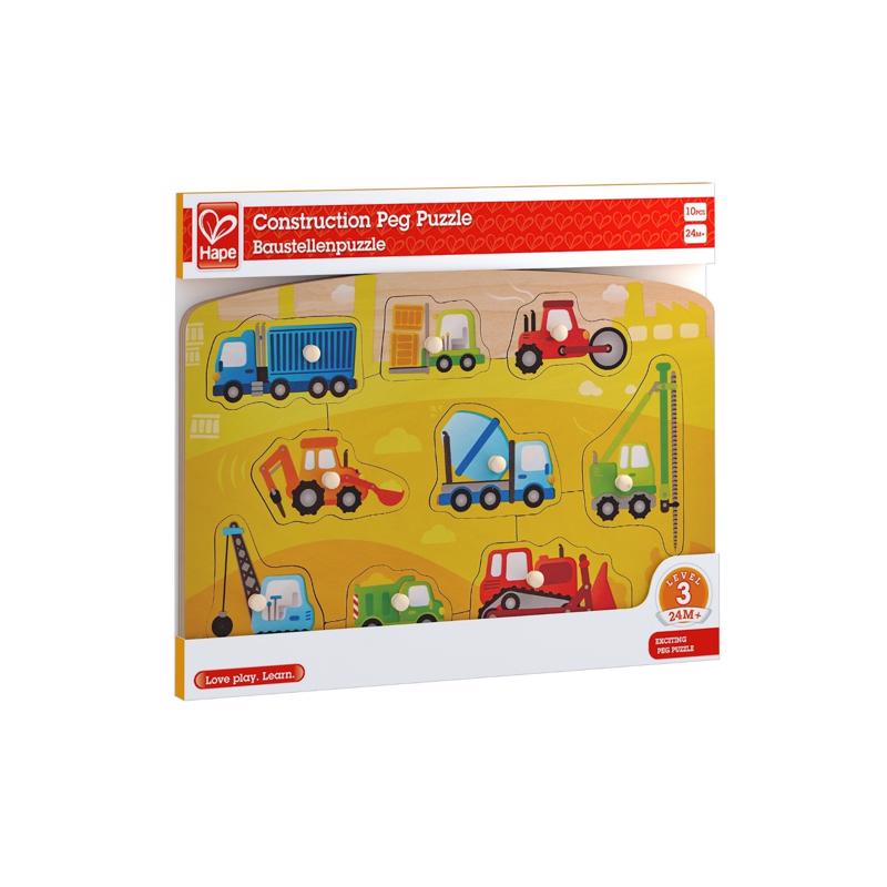 Hape E1407 Construction Peg Puzzle, Wood, Multicolored