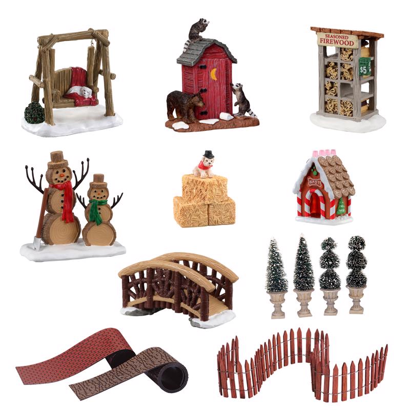 Lemax A4941 Village Accessories for Christmas, Assorted Designs