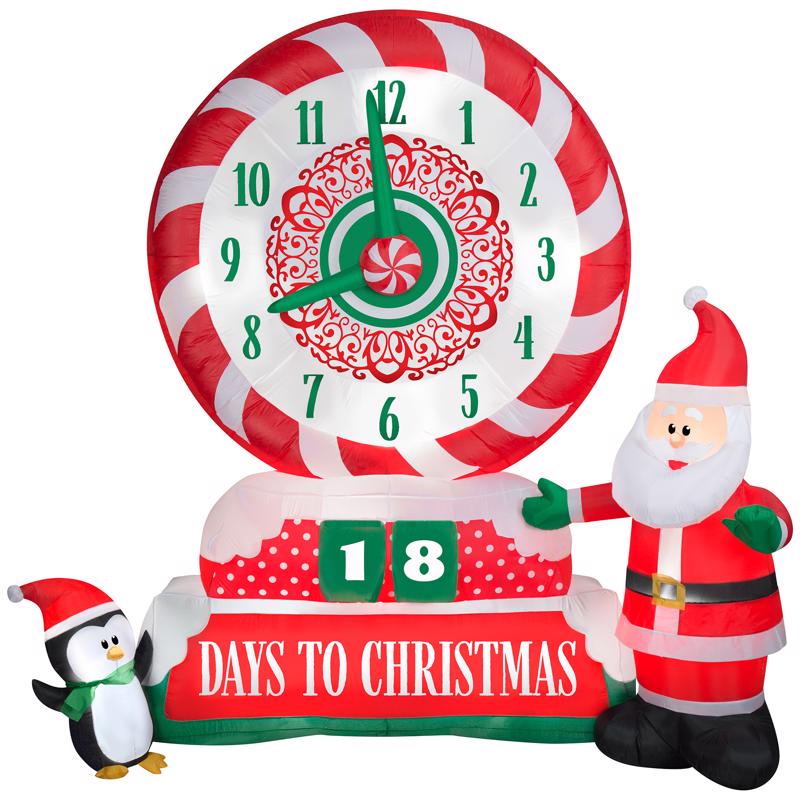 Gemmy 880301 LED Inflatable Spinning Countdown Clock to Christmas Scene, 9 Feet