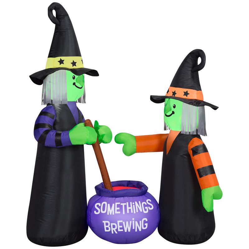 Gemmy 550331 Inflatable Halloween Witches Brewing, 4 Feet