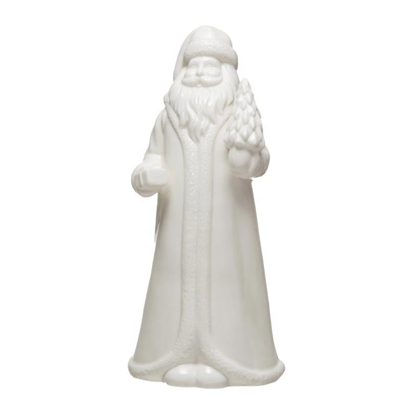 Creative Co-op XM7926 Santa Claus Christmas Figurine, White