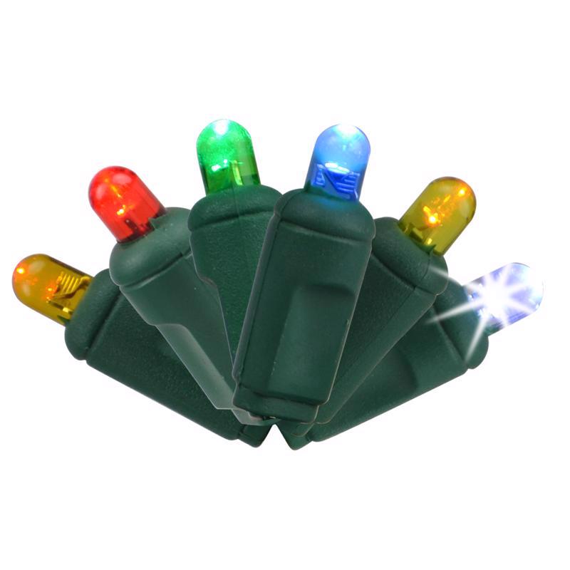 Celebrations 5MM50RFSA Platinum LED Mini String Christmas Lights, Multicolored