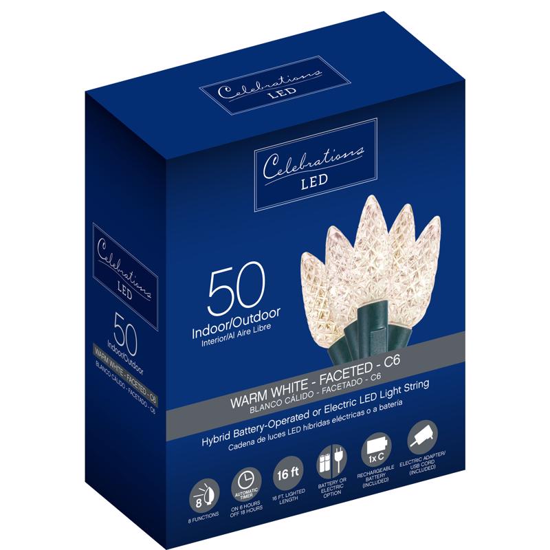Celebrations 46190-71 LED String Christmas Lights, 16 Feet
