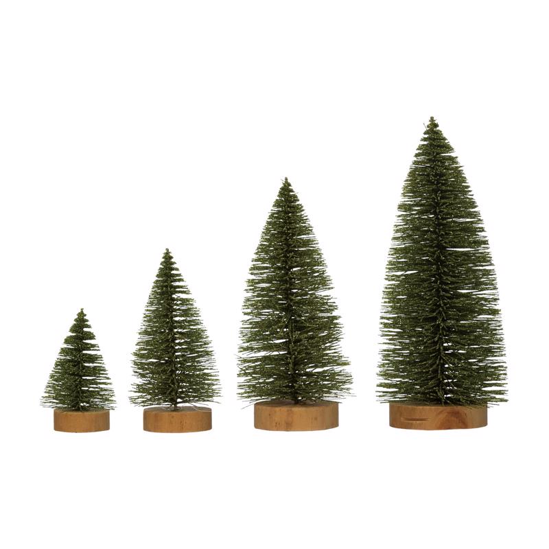 Creative Co-op XS1755 Bottle Brush Sisal Christmas Trees, Brown/Green