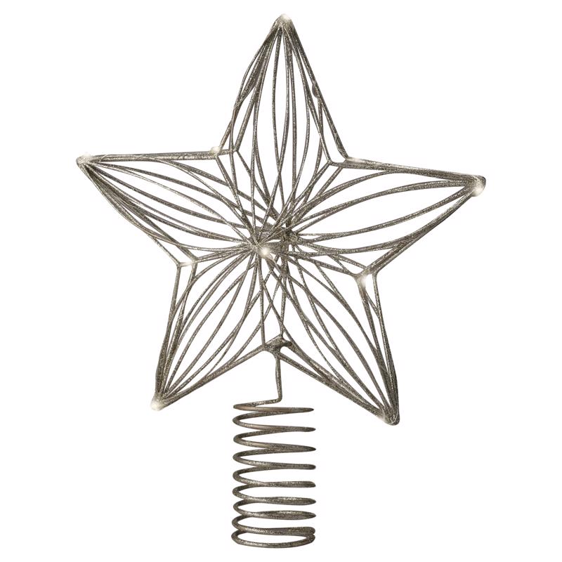Lumineo 480194 LED Gold Star Tree Topper, 9 inches