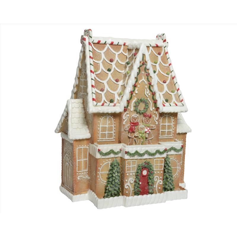 Decoris 522130 Gingerbread Christmas Village, Brown/White