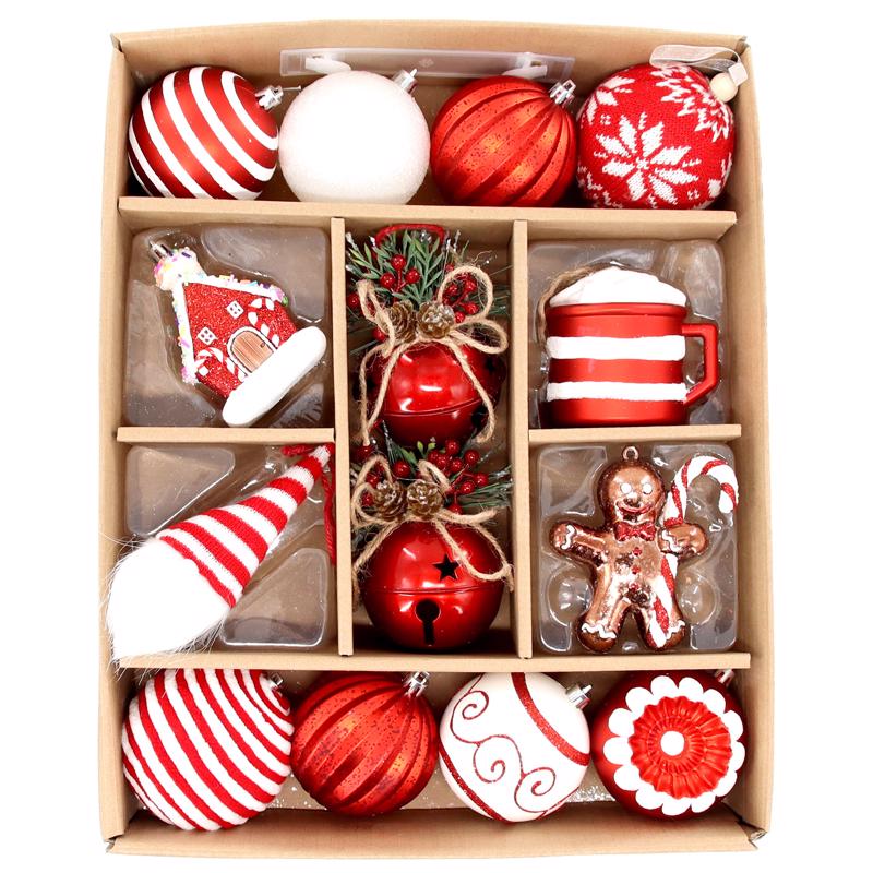 Celebrations C-23072 A Candy Cane Lane Christmas Ornaments, Red/White
