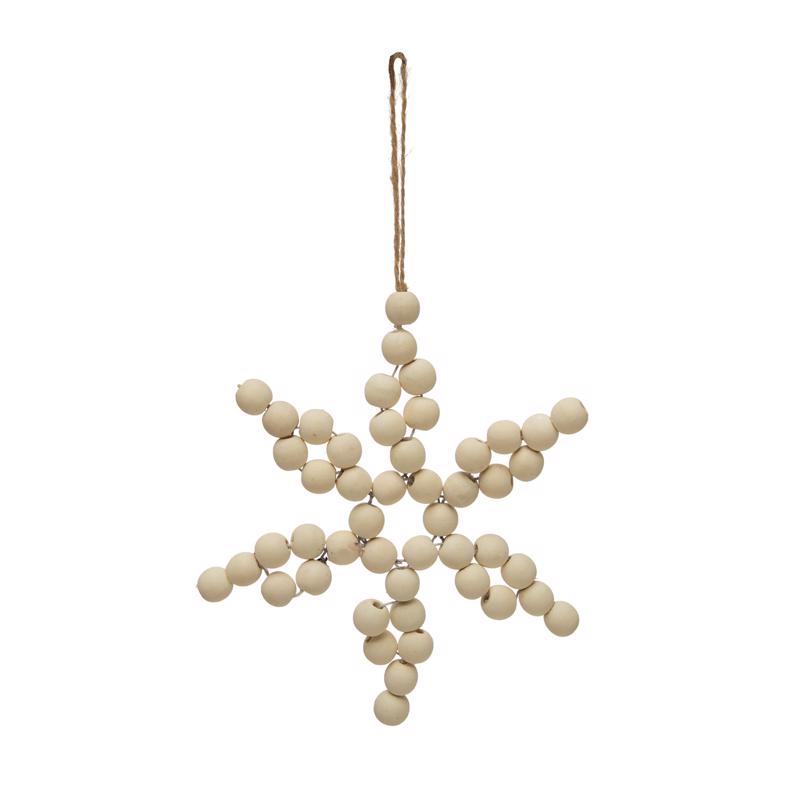 Creative Co-op XS1527 Bead Christmas Ornament, White