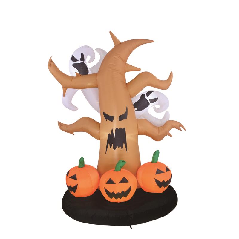Celebrations MY-23HT562 Inflatable Halloween Ghost and Pumpkin Tree, 6 Feet
