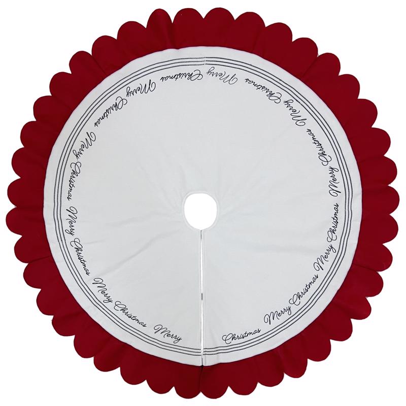 Celebrations 23F02939RS Home Merry Christmas Tree Skirt, Red/White