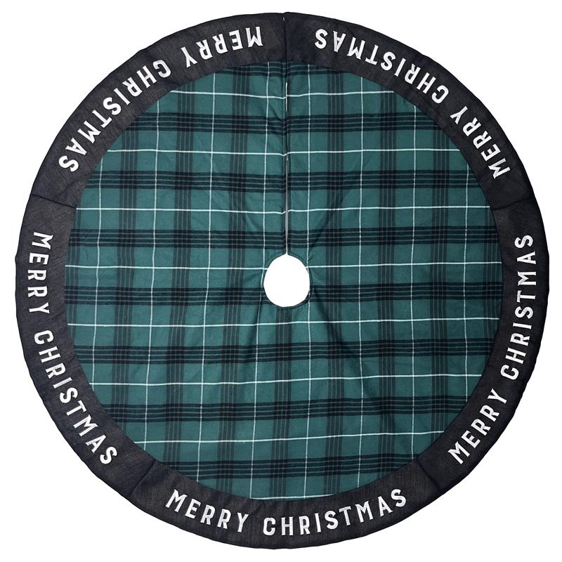 Celebrations 23F02945RS Home Merry Christmas Tree Skirt, Black/Green/White