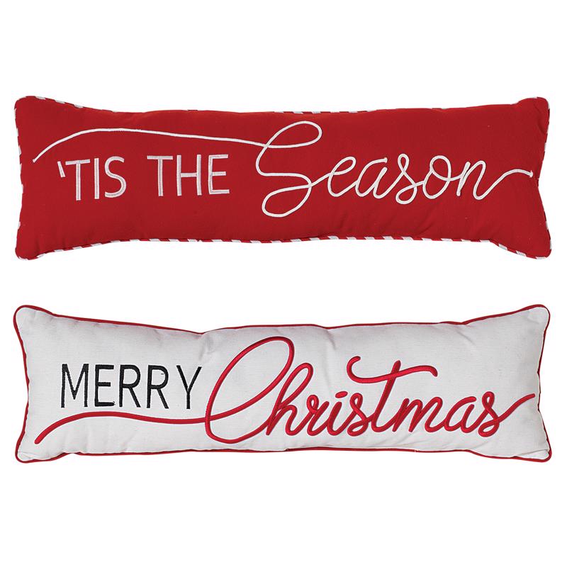 Gerson 2598860 Holiday Messages Christmas Pillow, Assorted Colors