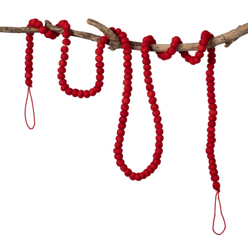 Sullivans ACE182 Mini-Ball Christmas Garland, Ruby Red