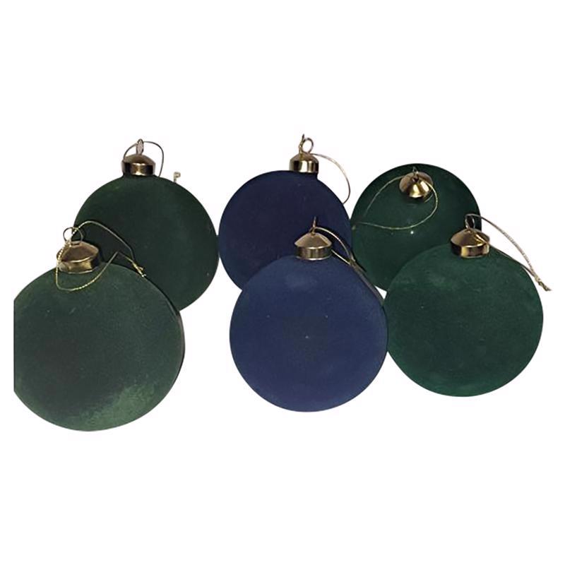 Sullivans ACE209 Velvet Ball Christmas Ornament, Blue/Green