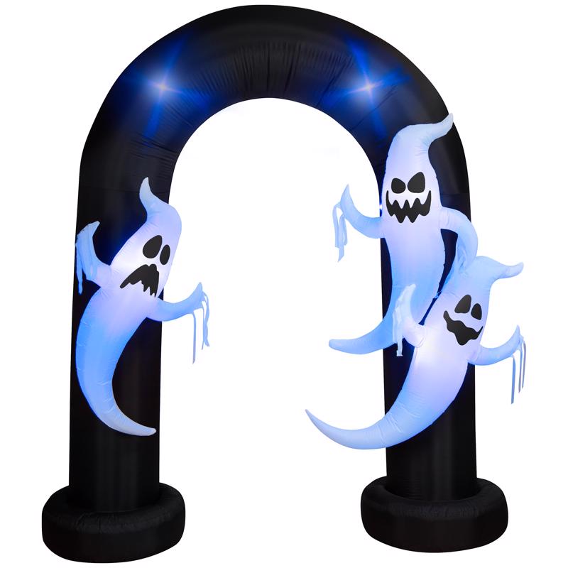 Gemmy 551998 LED Archway Trio Halloween Ghost, 9 Feet