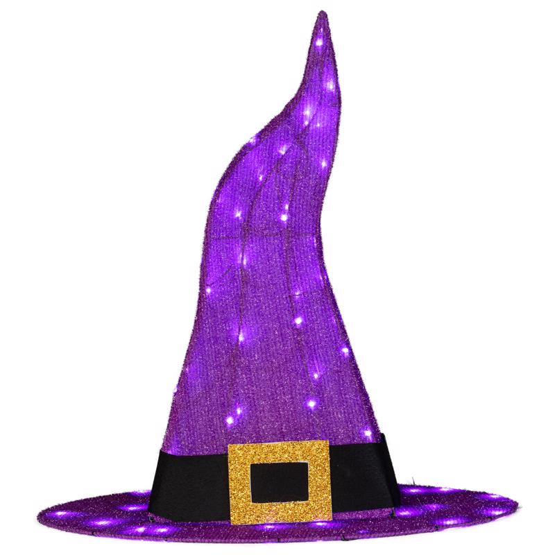 Gemmy 550540 LED Halloween Witch Hat, Purple