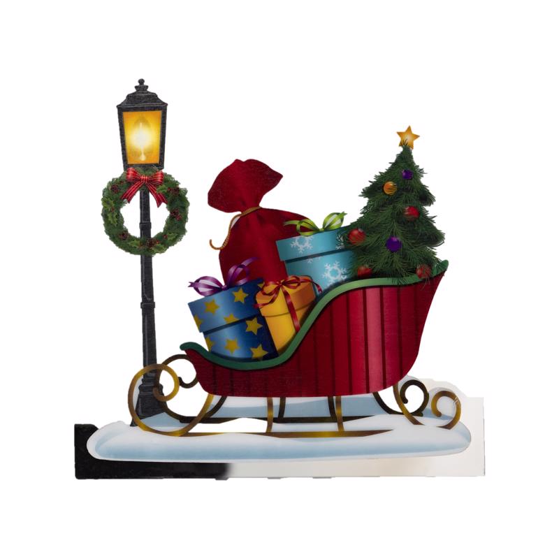 Gerson 2666010 LED Window Clings Christmas Sleigh, Multicolored, 9.84 inches