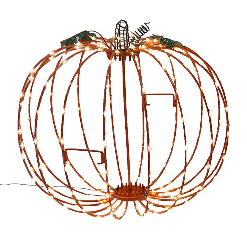 Celebrations PMSORA LED Short Foldable Halloween Pumpkin, 14 Inch