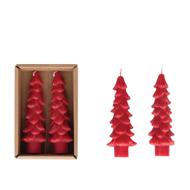 Creative Co-op XS0435 Flaire Christmas Tree Taper Candle, Holly Berry