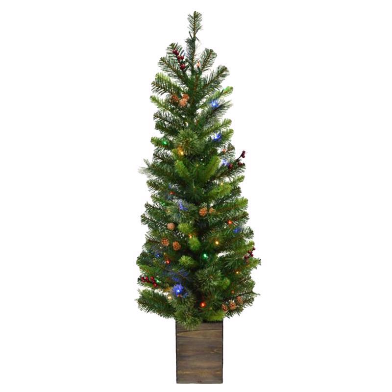 Celebrations TMPPT4BOWWA Slim LED Mixed Pine Entrance Christmas Tree, 4 Feet