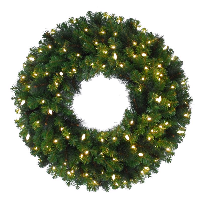 Celebrations MPWR48WAC6WWA Platinum LED Mixed Pine Christmas Wreath, 48 Inch