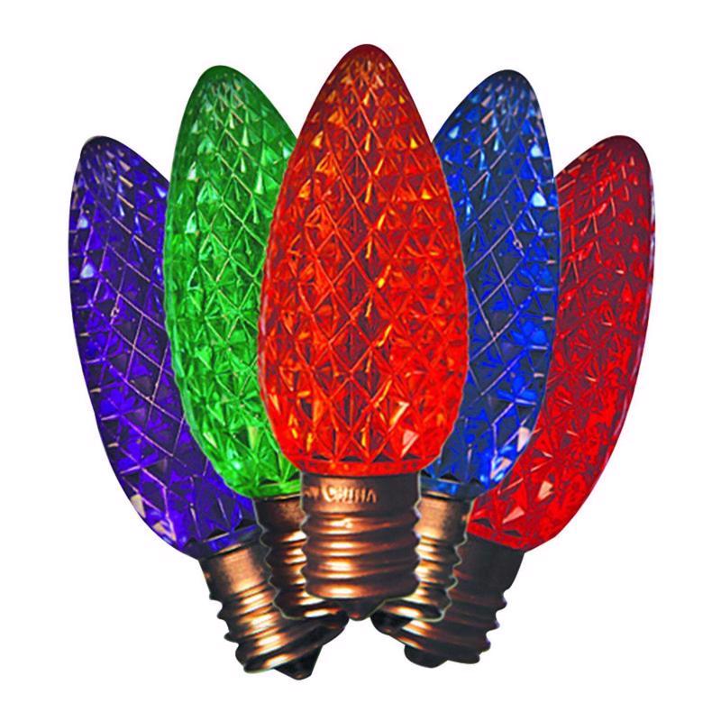 Holiday Bright Lights 25LEDFC9TMUTWA LED C9 Christmas Light Bulbs, Multicolored