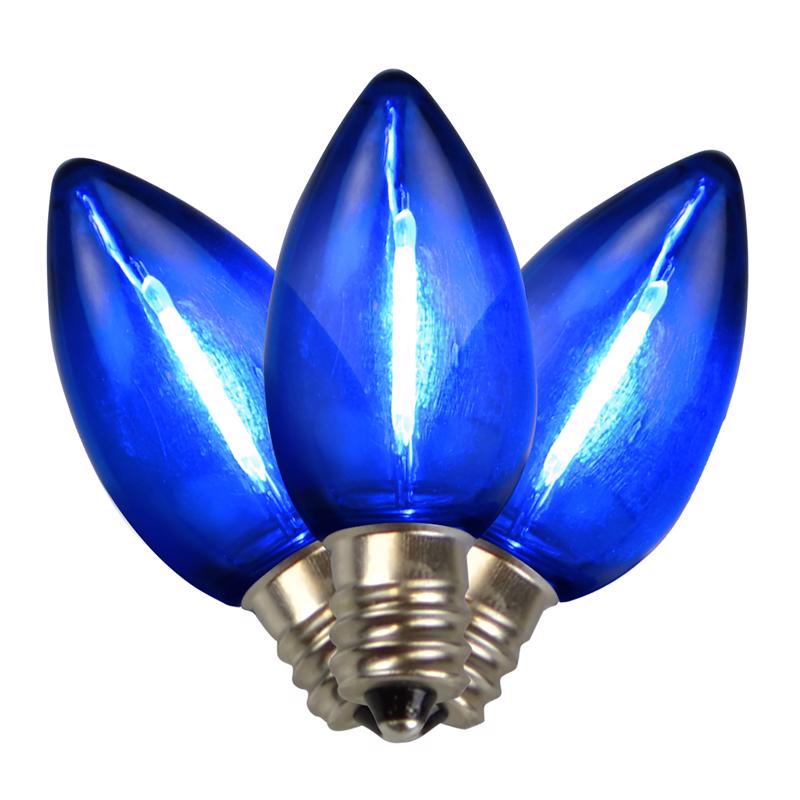 Holiday Bright Lights BU25FLDSC7-TBLA LED C7 Christmas Light Bulbs, Blue