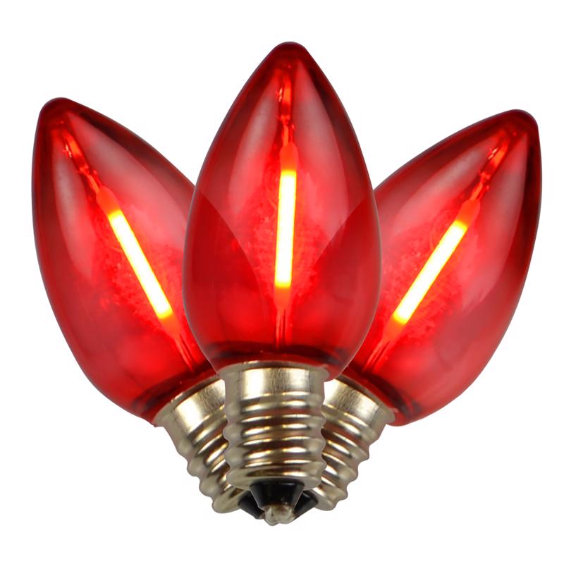 Holiday Bright Lights BU25FLDSC7-TRDA LED C7 Christmas Light Bulbs, Red