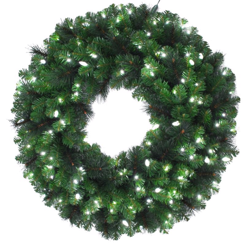 Celebrations MPWR26WAC6PWA Platinum LED Pine Christmas Wreath, 26 Inch