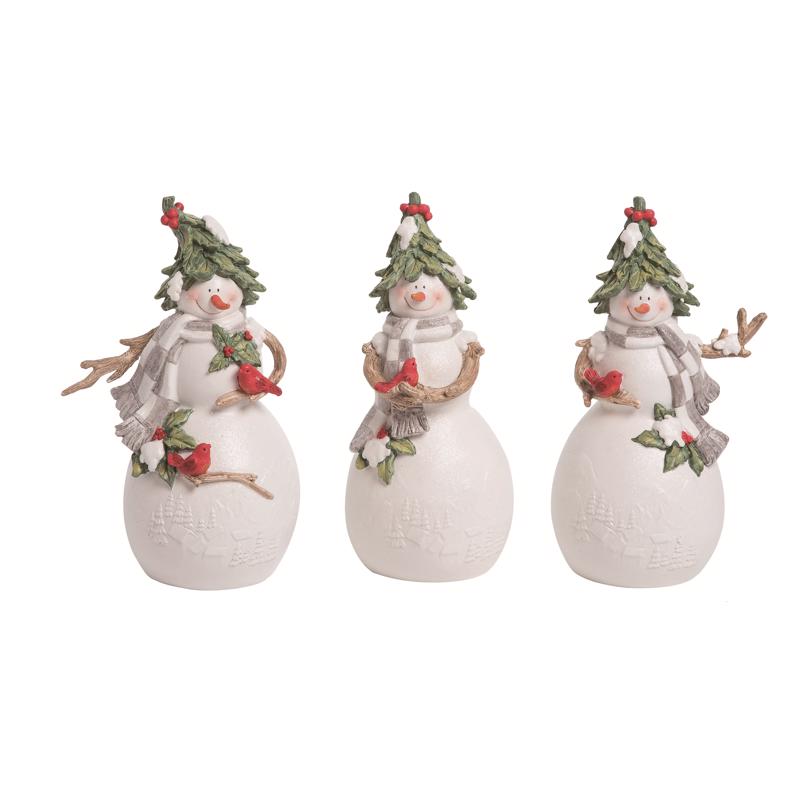 Transpac Y8870 Christmas Snowman Figurine, White, 9 inches