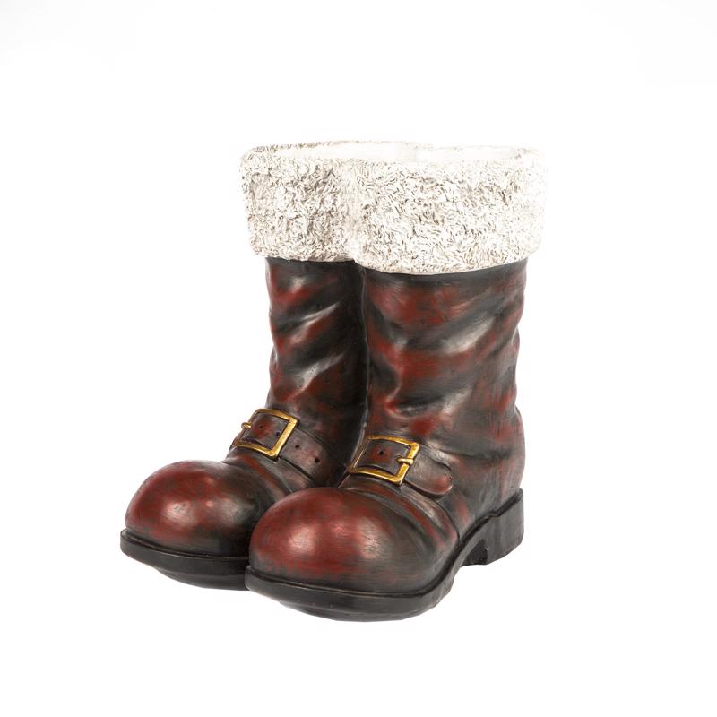 Gerson 2221980 Christmas Santa Boots Figurine, Red, 16 inches