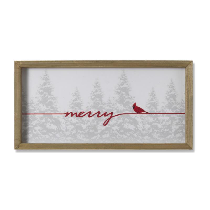 Gerson 2695250 Holiday Cardinal Wall Sign, White