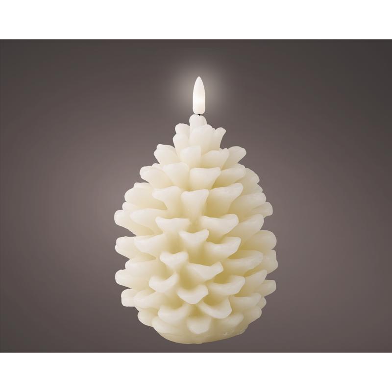 Lumineo 486903 Pinecone Candle, Wax