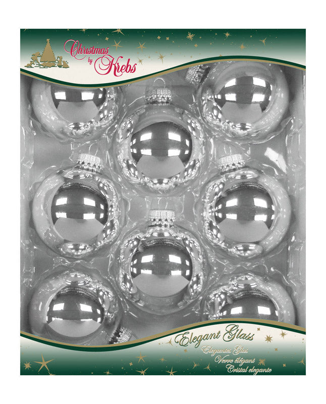 Christmas by Krebs CBK70121 Ball Ornament, Bright Silver