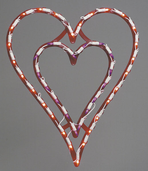 Impact Innovations 29551D Christmas Decoration Ornamental Double Heart, Clear