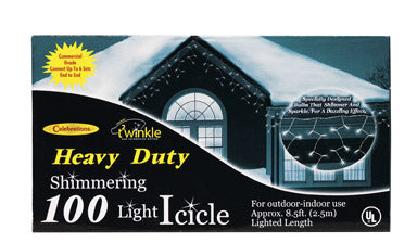 Celebrations M84B4111 Shimmering Icicle Light Set, 8.5', 100 Clear Lights
