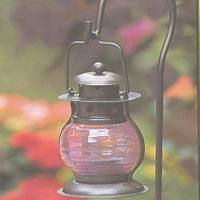 Mintcraft GB-8132 Pink & Bronze Candle Lantern, 7-3/4"H x 3-1/4"W x 3-1/2"D