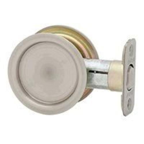 Kwikset 334 15 RND Pocket Door Lock Satin Nickel