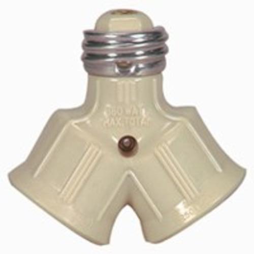 Cooper Wiring BP700V  2 Socket Lampholder Adapter, Ivory