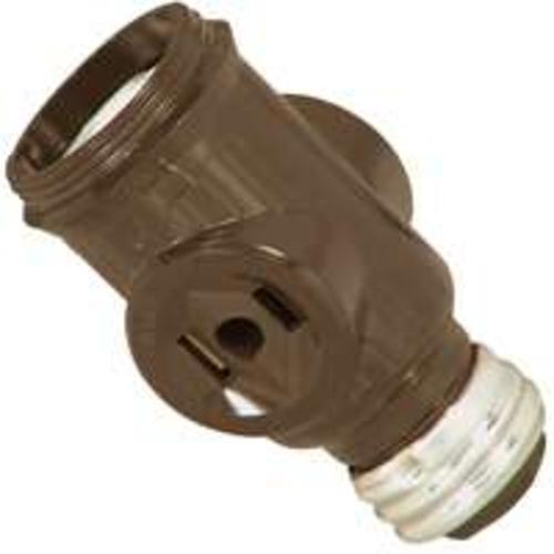 Cooper Wiring BP715B Keylss Lampholder Adapter, Brown