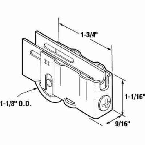 Prime Line D 1755 Sliding Glass Door Roller, 1-1/8"