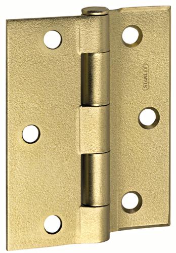 Stanley 69-0110 Half Surface Standard Weight Hinge, Satin Brass, 3.5" x 3.5"