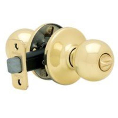 Kwikset 300P3RCLRCSBX Polo Privacy Knob Lockset, Brass