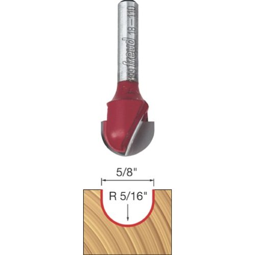 Freud 18-110 Round Nose Router Bit, 5/8" x 7/16" x 1/4"