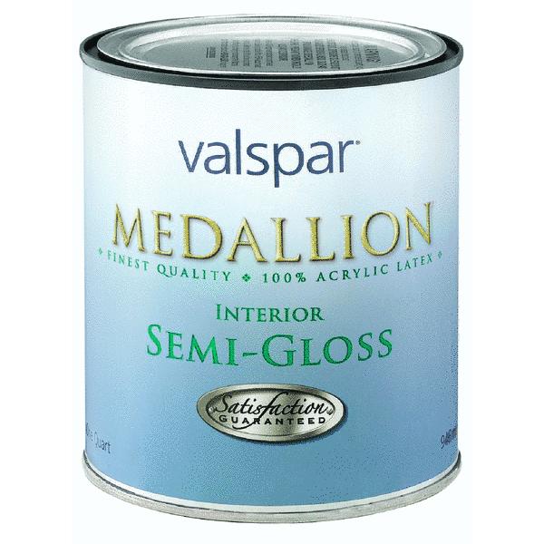 Valspar 027.0002400.005 Medallion Semi-Gloss Interior Latex  Paint, 1 Qt, White