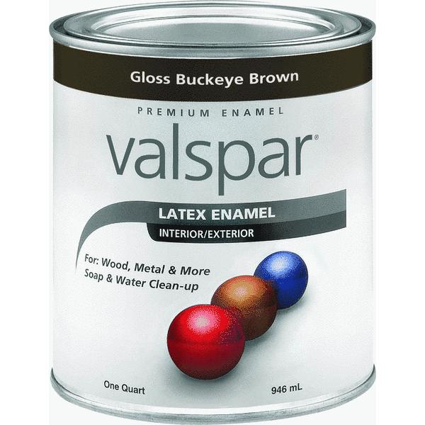 Valspar 410.0065045.005 Interior/Exterior Acrylic Latex Enamel,1 Quart, Gloss, Buckeye Brown