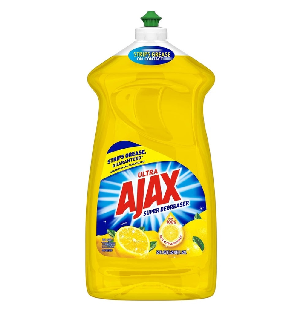 Ajax 149861 Ultra Super Degreaser Lemon Scent Liquid Dish Soap, 52 Oz