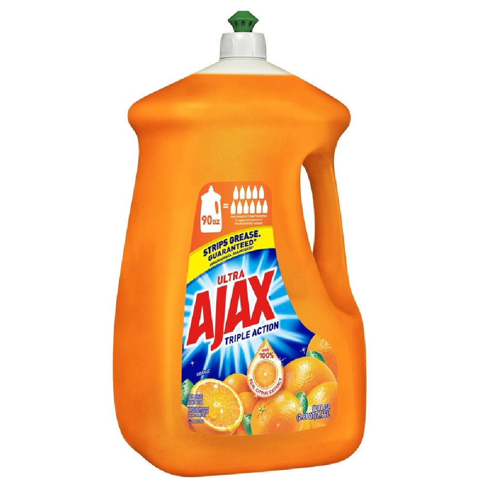 Ajax 149874 Ultra Triple Action Orange Scent Liquid Dish Soap, 90 Oz